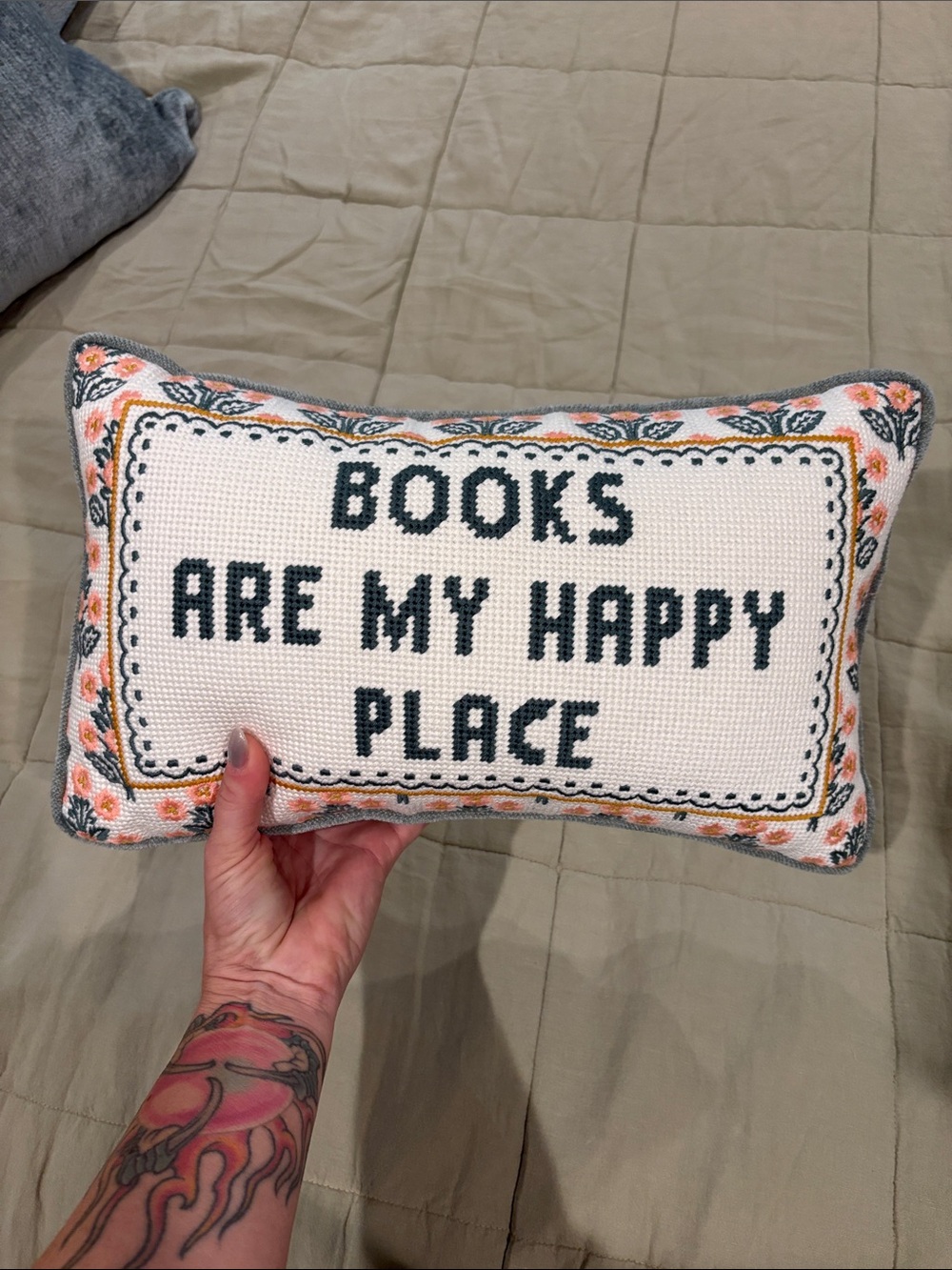 Needlepoint pillow